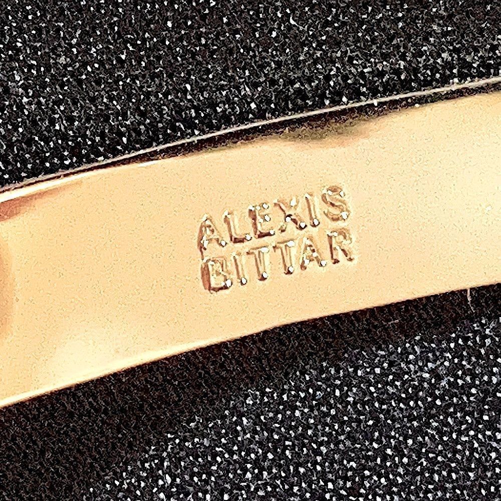 ALEXIS BITTAR Bypass Crystal Gold Leaf Cuff Bangle in Gold - Adjustable - Picture 6 of 9